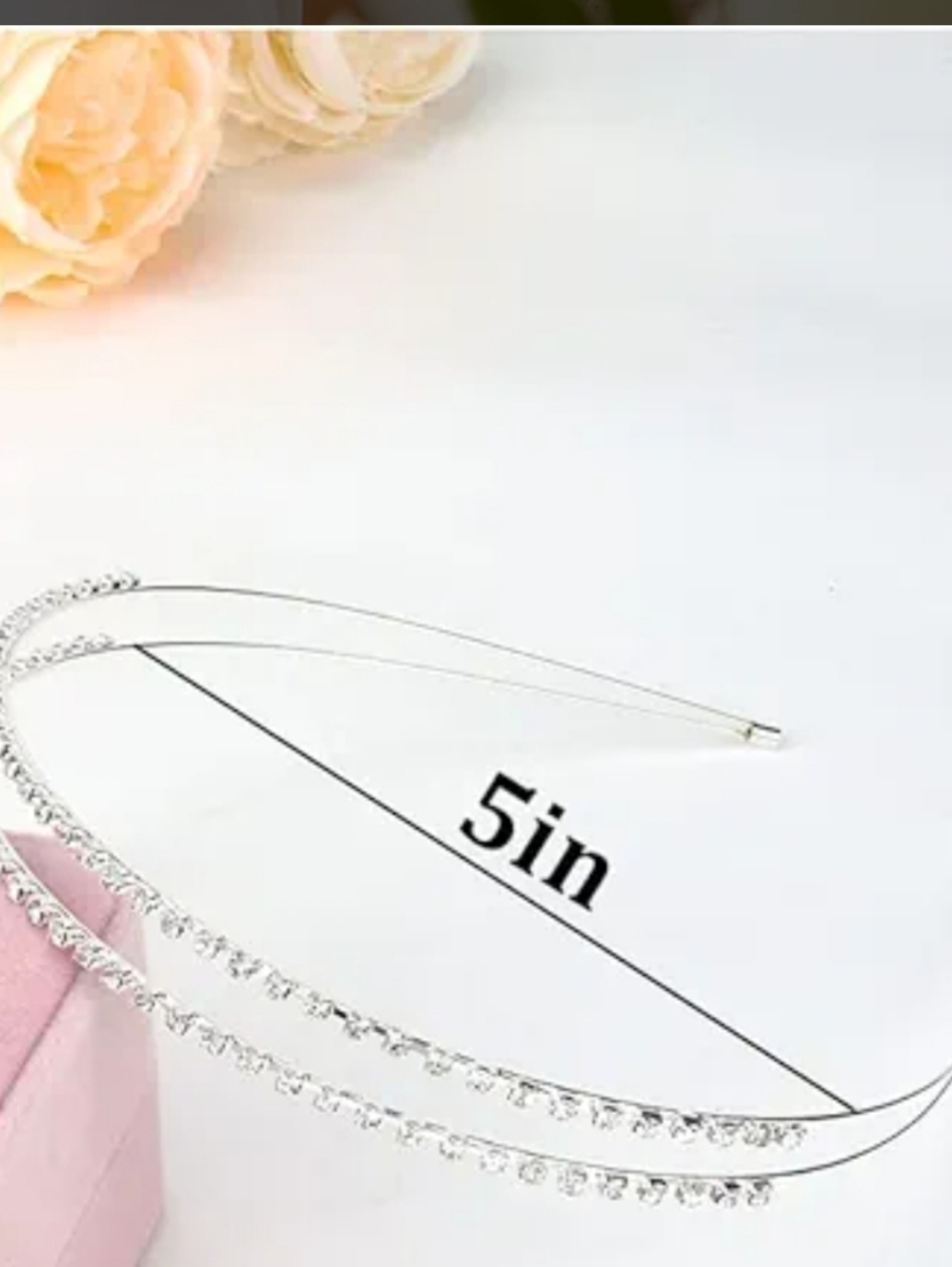 2-piece Rhinestone Double And Single Headband - Silver - Picture 5 of 6